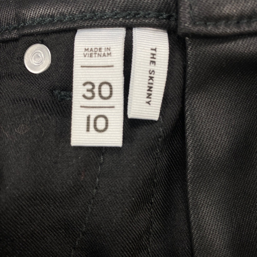 LOFT The Skinny Coated Jeans Black Faux Leather Look Pants Size 30 10 High Rise - Picture 7 of 14